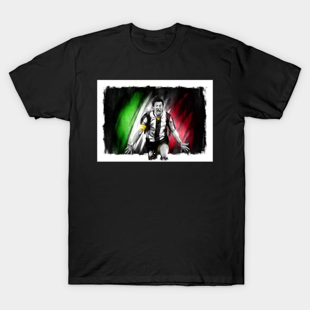 Alessandro Del Piero Juventus Serie A Football Artwork T-Shirt by barrymasterson